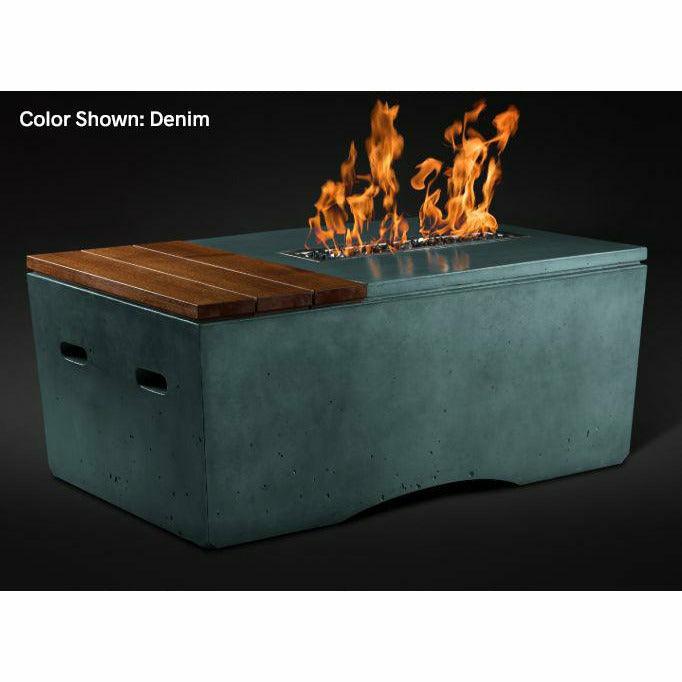 Slick Rock Concrete Oasis 48" Rectangular Concrete Fire Pit Table - Fire Pit Stock