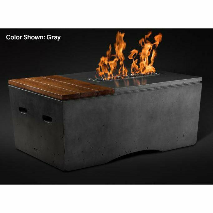 Slick Rock Concrete Oasis 48" Rectangular Concrete Fire Pit Table - Fire Pit Stock