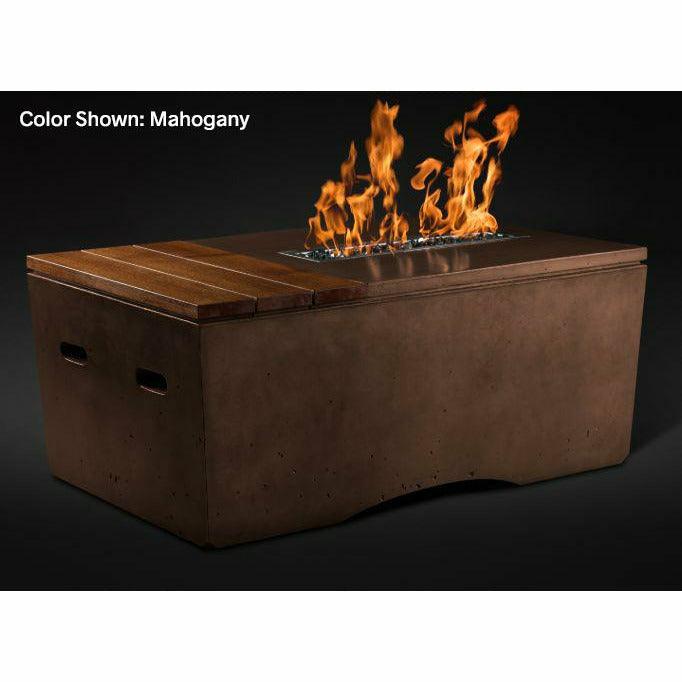 Slick Rock Concrete Oasis 48" Rectangular Concrete Fire Pit Table - Fire Pit Stock