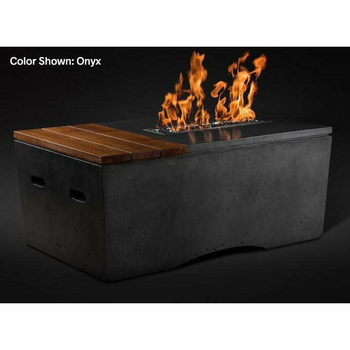 Slick Rock Concrete Oasis 48" Rectangular Concrete Fire Pit Table - Fire Pit Stock
