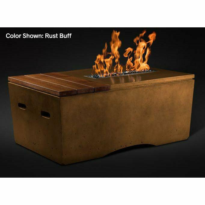 Slick Rock Concrete Oasis 48" Rectangular Concrete Fire Pit Table - Fire Pit Stock