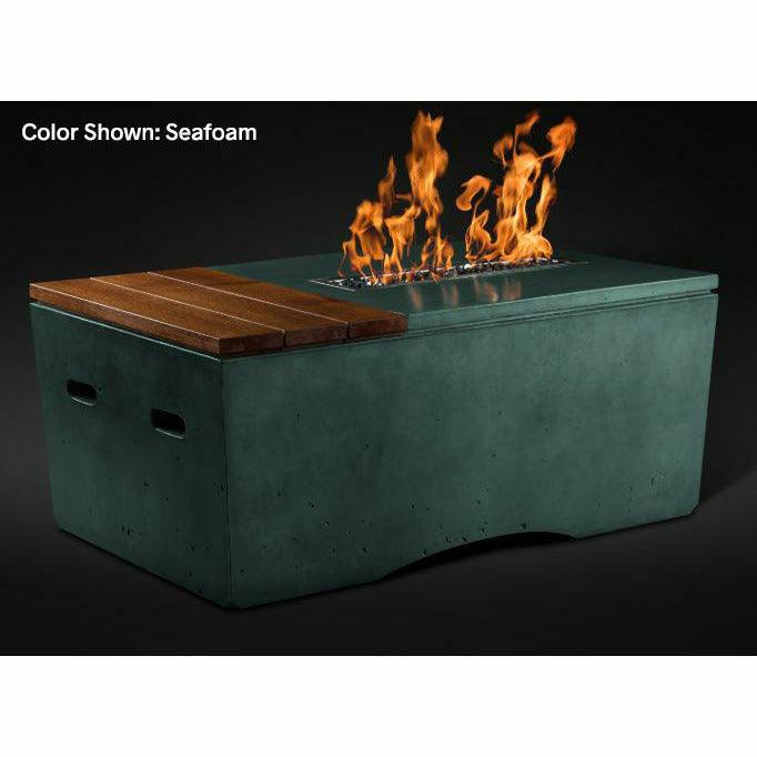Slick Rock Concrete Oasis 48" Rectangular Concrete Fire Pit Table - Fire Pit Stock