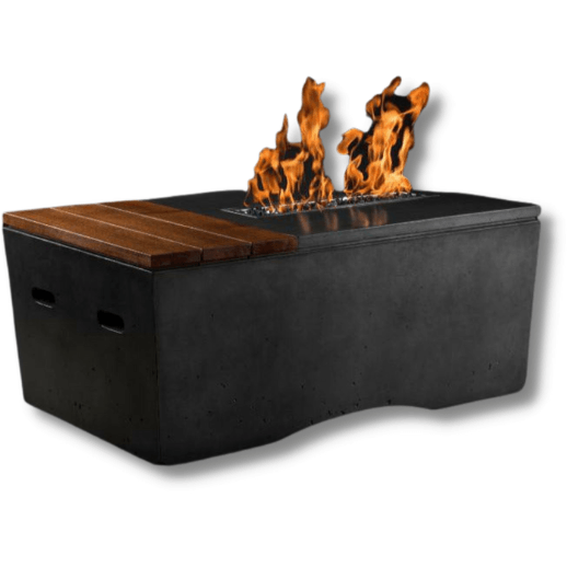 Slick Rock Concrete Oasis 48" Rectangular Concrete Fire Pit Table - Fire Pit Stock