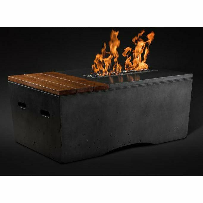 Slick Rock Concrete Oasis 48" Rectangular Concrete Fire Pit Table - Fire Pit Stock