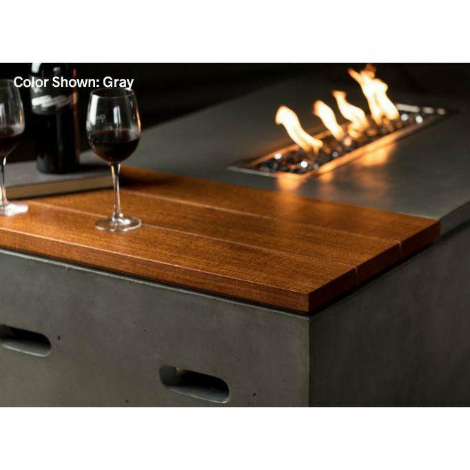 Slick Rock Concrete Oasis 48" Rectangular Concrete Fire Pit Table - Fire Pit Stock