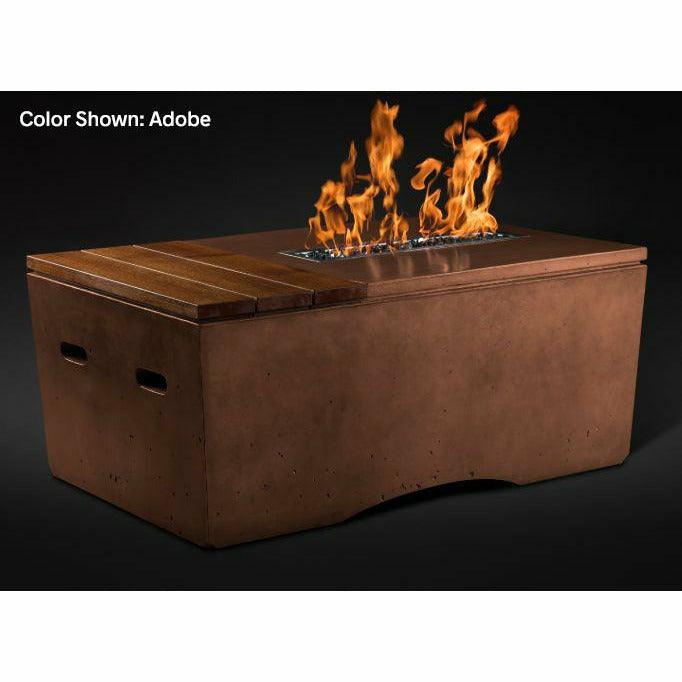 Slick Rock Concrete Oasis 48" Rectangular Concrete Fire Pit Table - Fire Pit Stock