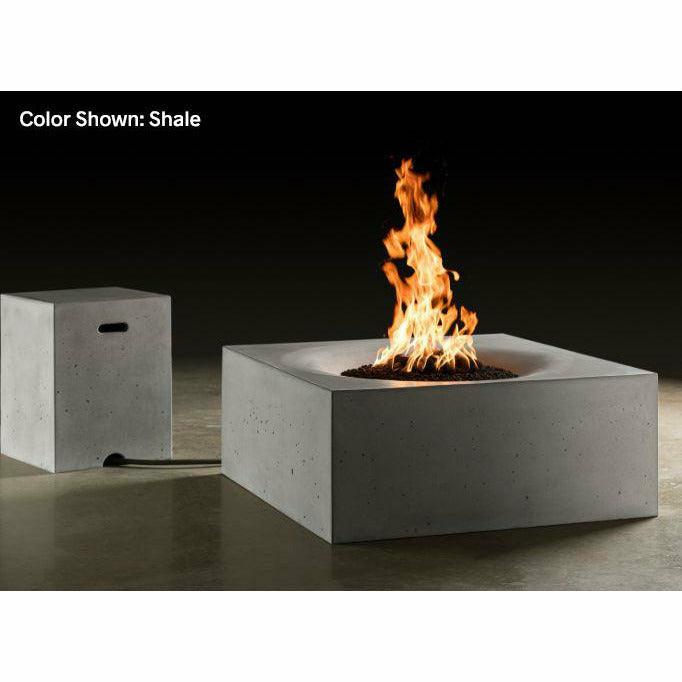 Slick Rock Concrete - Square Horizon Concrete Fire Pit Table - Fire Pit Stock