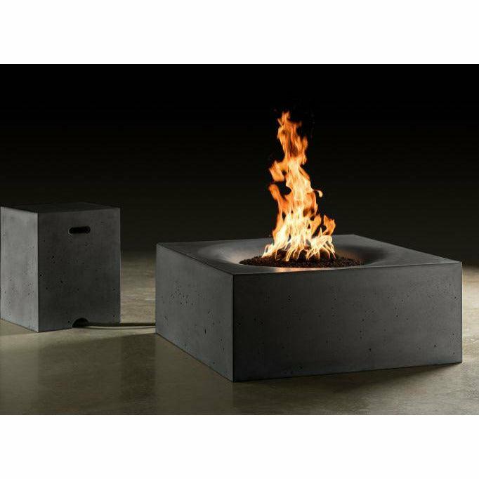 Slick Rock Concrete - Square Horizon Concrete Fire Pit Table - Fire Pit Stock