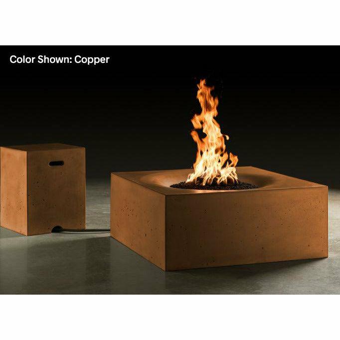 Slick Rock Concrete - Square Horizon Concrete Fire Pit Table - Fire Pit Stock