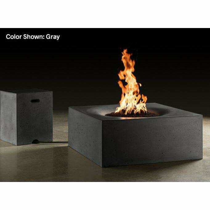 Slick Rock Concrete - Square Horizon Concrete Fire Pit Table - Fire Pit Stock