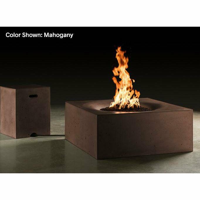 Slick Rock Concrete - Square Horizon Concrete Fire Pit Table - Fire Pit Stock