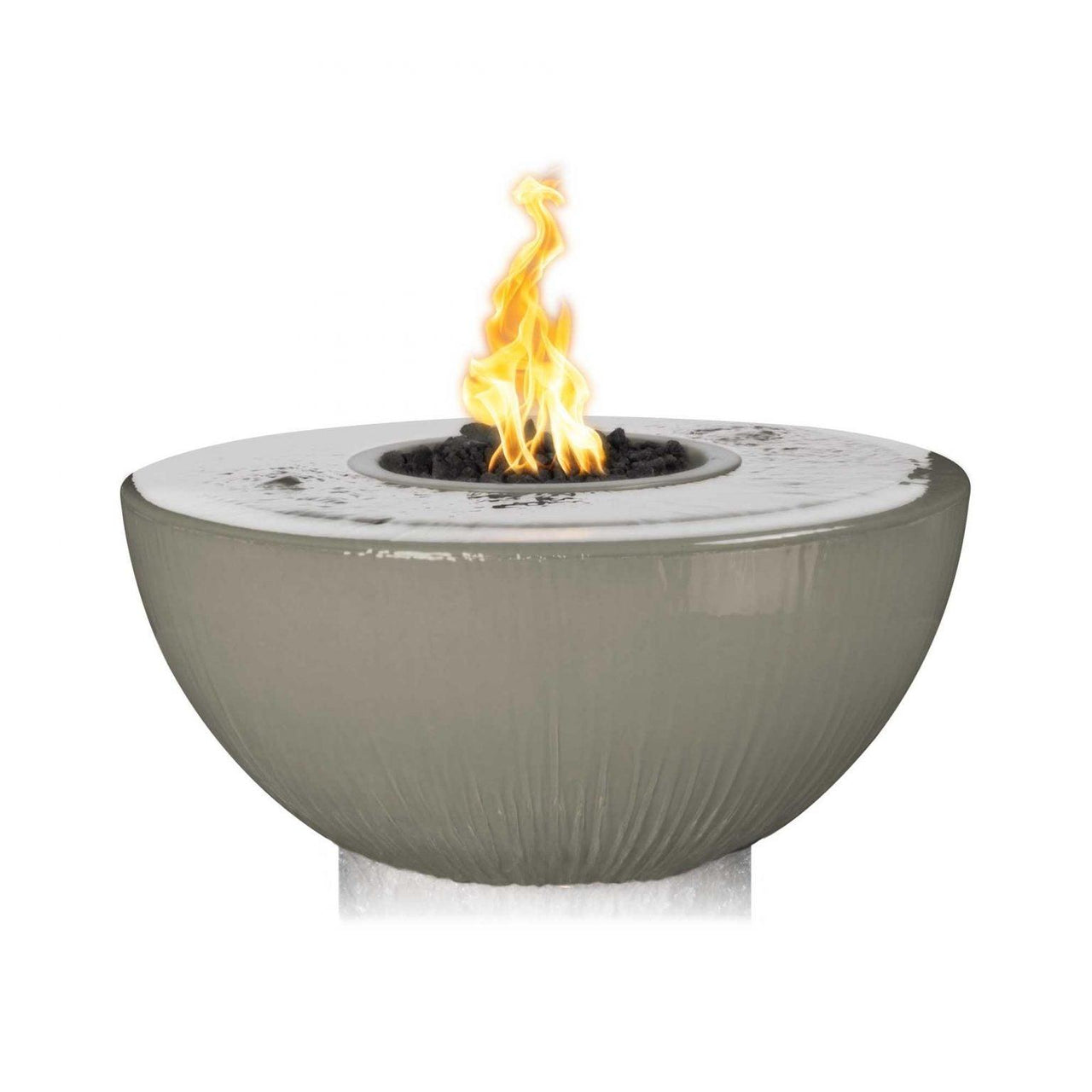 The Outdoor Plus - 38” Sedona Round Concrete Fire & Water Bowl w/ 360 Spill OPT-38FW360 - Fire Pit Stock