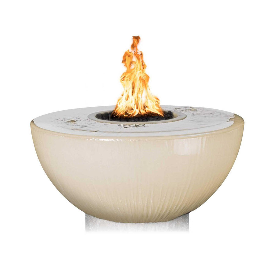 The Outdoor Plus - 38” Sedona Round Concrete Fire & Water Bowl w/ 360 Spill OPT-38FW360 - Fire Pit Stock