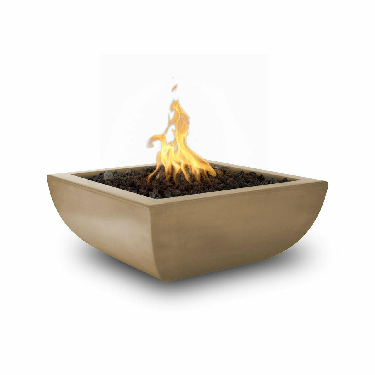 The Outdoor Plus - Avalon Square Concrete Fire Pit Bowl OPT-AVLFO - Fire Pit Stock