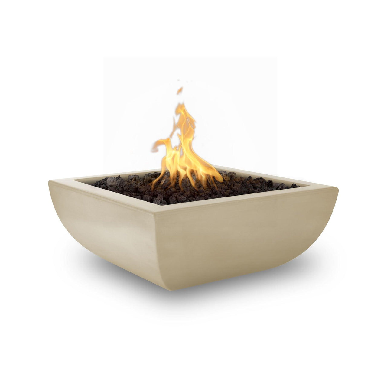 The Outdoor Plus - Avalon Square Concrete Fire Pit Bowl OPT-AVLFO - Fire Pit Stock