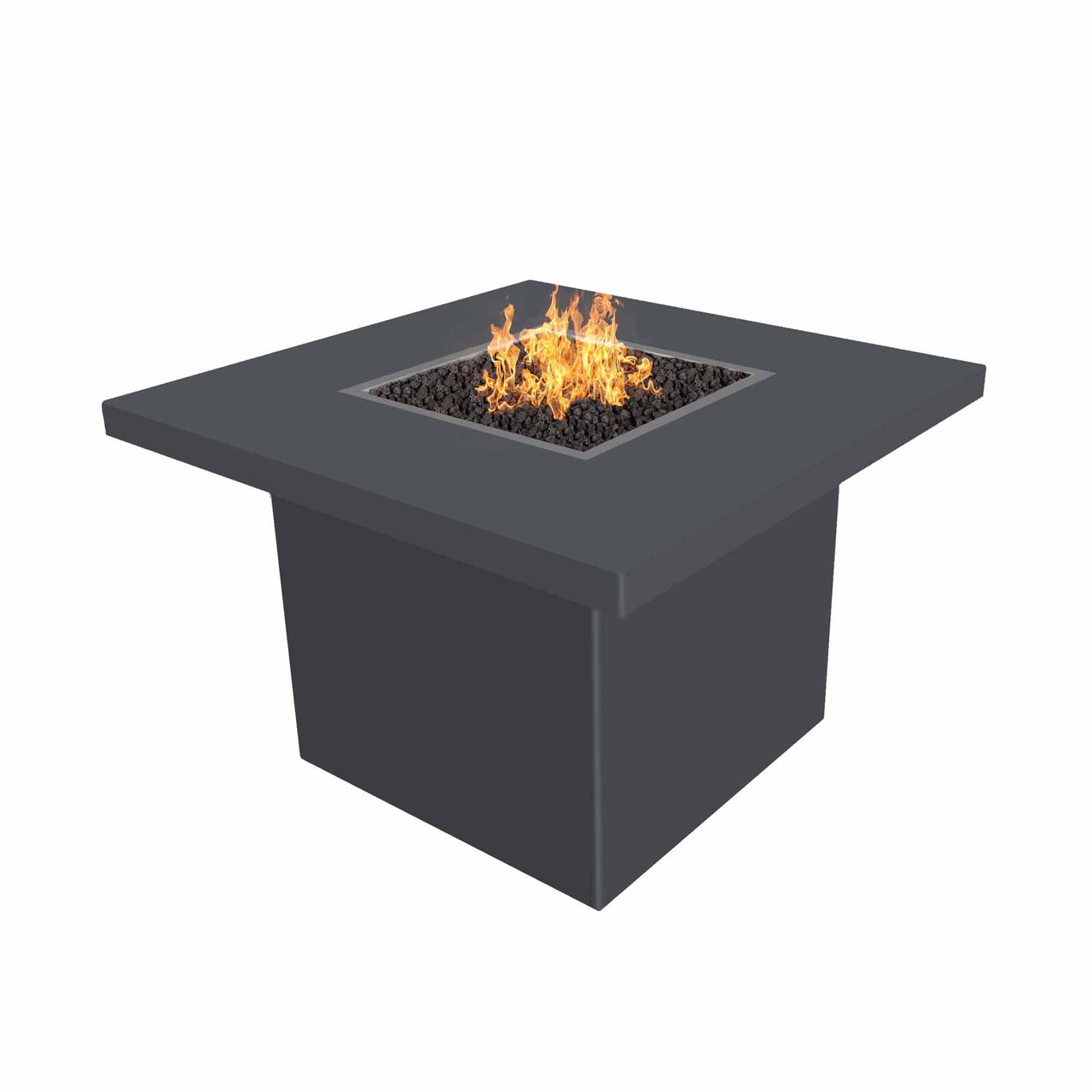 The Outdoor Plus - Bella Collection Powder Coat Square Fire Pit Table - Fire Pit Stock