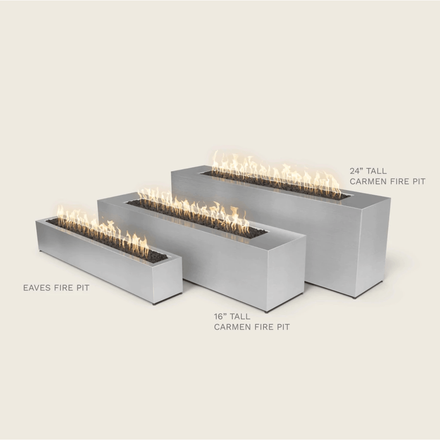 The Outdoor Plus - Carmen 72" Rectangle Concrete Fire Pit Table OPT-CRM72 - Fire Pit Stock