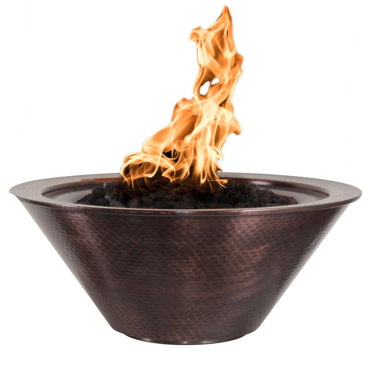 The Outdoor Plus - Cazo Round Hammered Copper Fire Bowl OPT-NWF - Fire Pit Stock