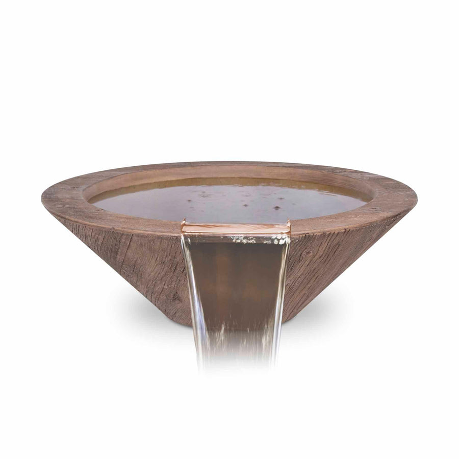 The Outdoor Plus - Cazo Wood Grain Concrete Water Bowl OPT-RWGWO - Fire Pit Stock
