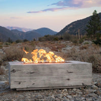 Thumbnail for The Outdoor Plus - Coronado Rectangular Wood Grain Concrete Fire Pit Table OPT-COR - Fire Pit Stock