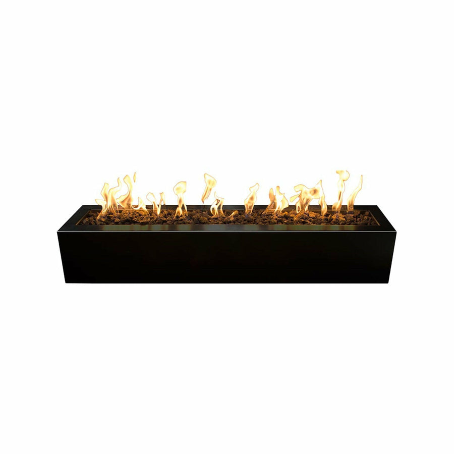 The Outdoor Plus - Eaves Collection Rectangular Powder Coat Fire Pit 10" Height OPT-LBTPC - Fire Pit Stock
