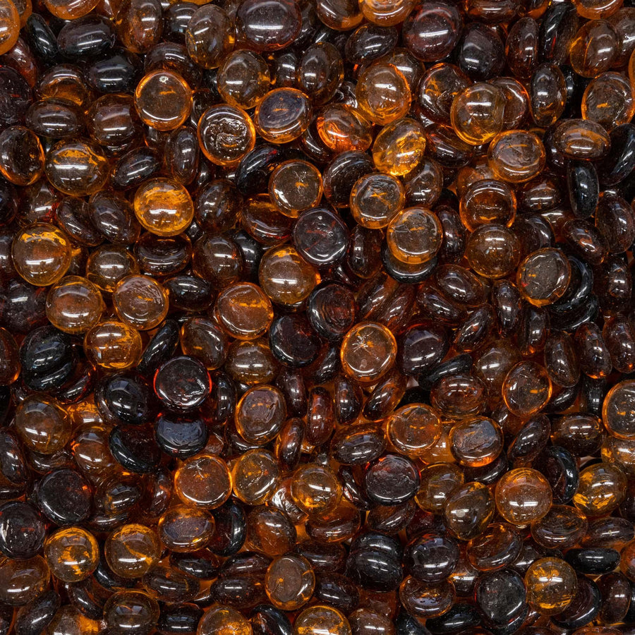 The Outdoor Plus - Fire Media Glass, Pebbles, Polished Lava, Reflective, and Lava Chunks - Fire Pit Stock