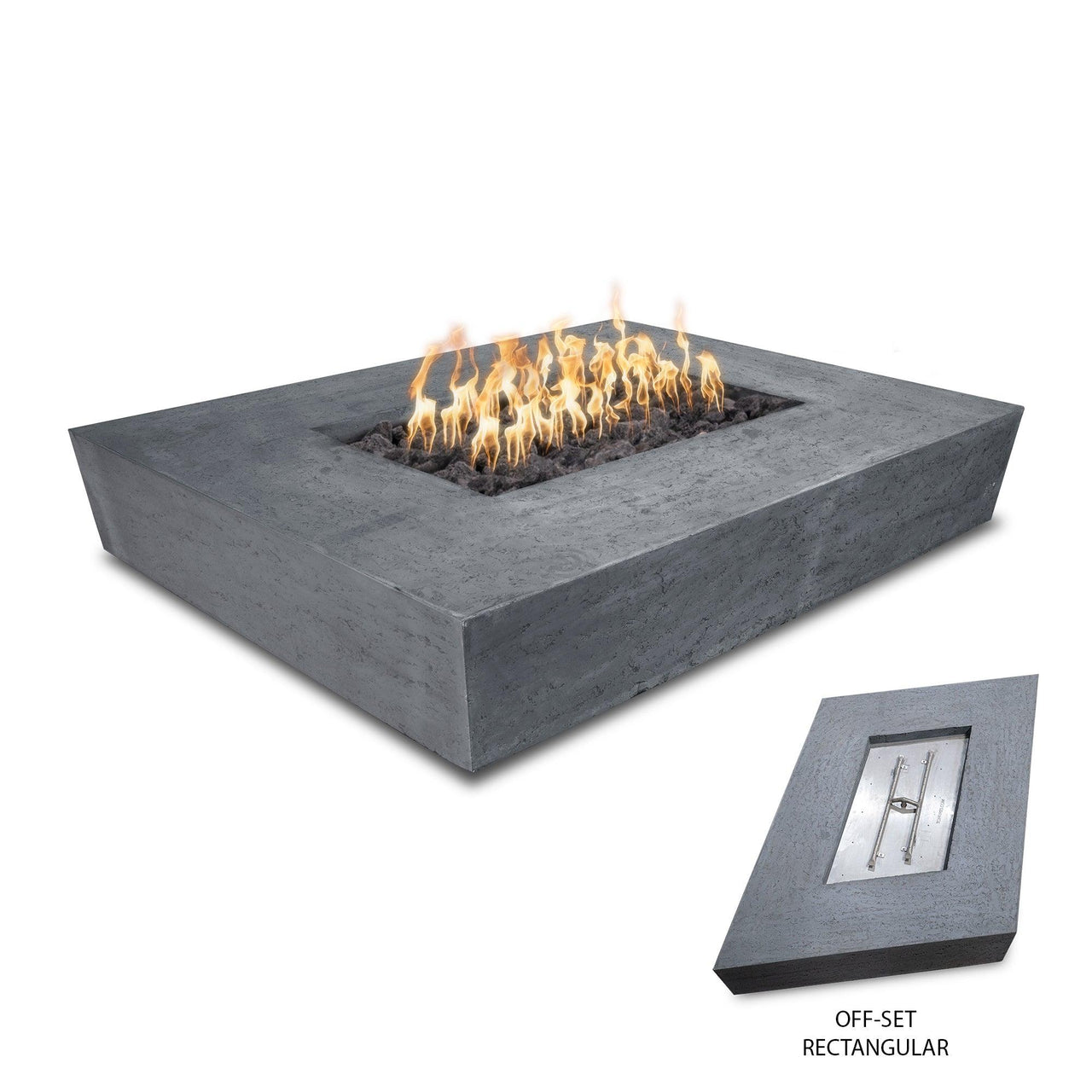 The Outdoor Plus - Heiko Rectangular Fire Pit OPT-5844 - Fire Pit Stock