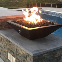 Thumbnail for The Outdoor Plus - Maya Powder Coat Finish Square Fire Pit Bowl - Fire Pit Stock