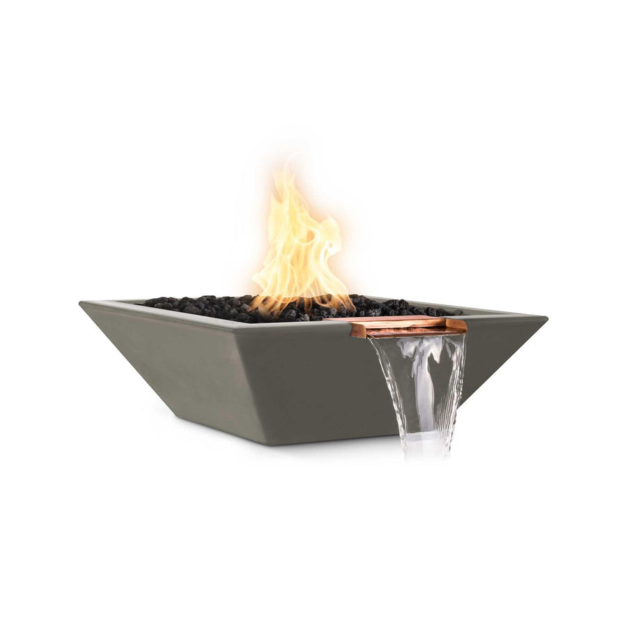 The Outdoor Plus - Maya Square Concrete Fire & Water Bowl OPT-SFW - Fire Pit Stock