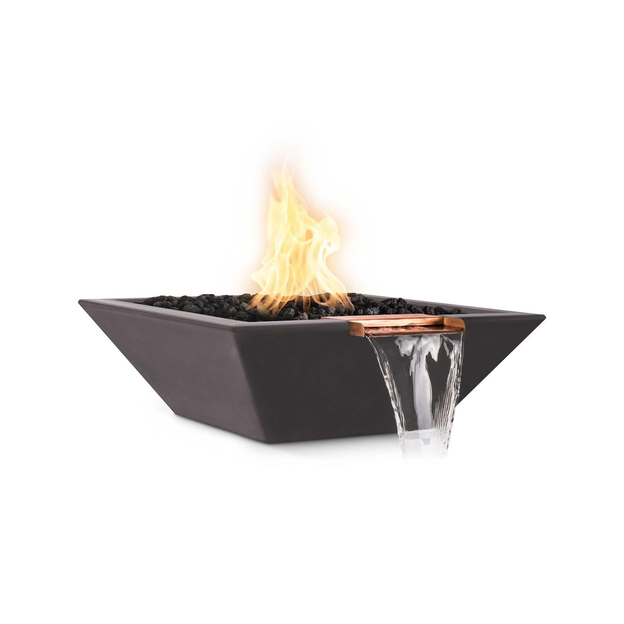 The Outdoor Plus - Maya Square Concrete Fire & Water Bowl OPT-SFW - Fire Pit Stock