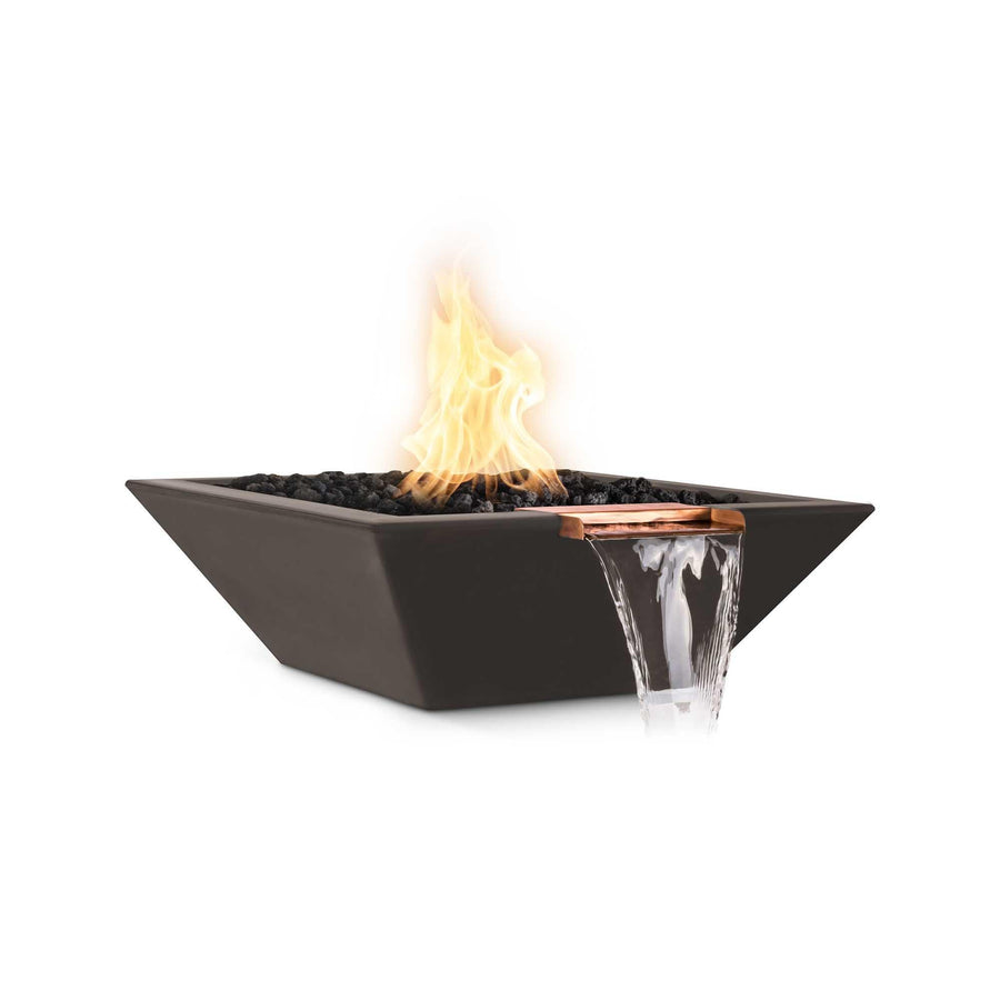 The Outdoor Plus - Maya Square Concrete Fire & Water Bowl OPT-SFW - Fire Pit Stock