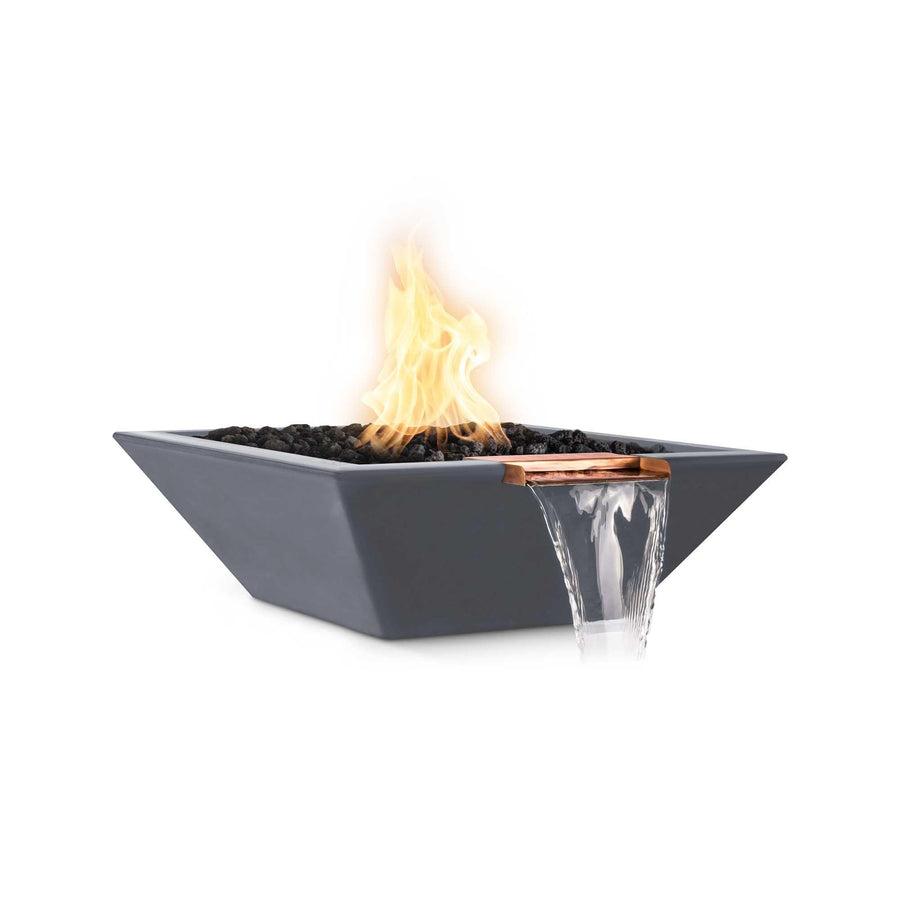 The Outdoor Plus - Maya Square Concrete Fire & Water Bowl OPT-SFW - Fire Pit Stock