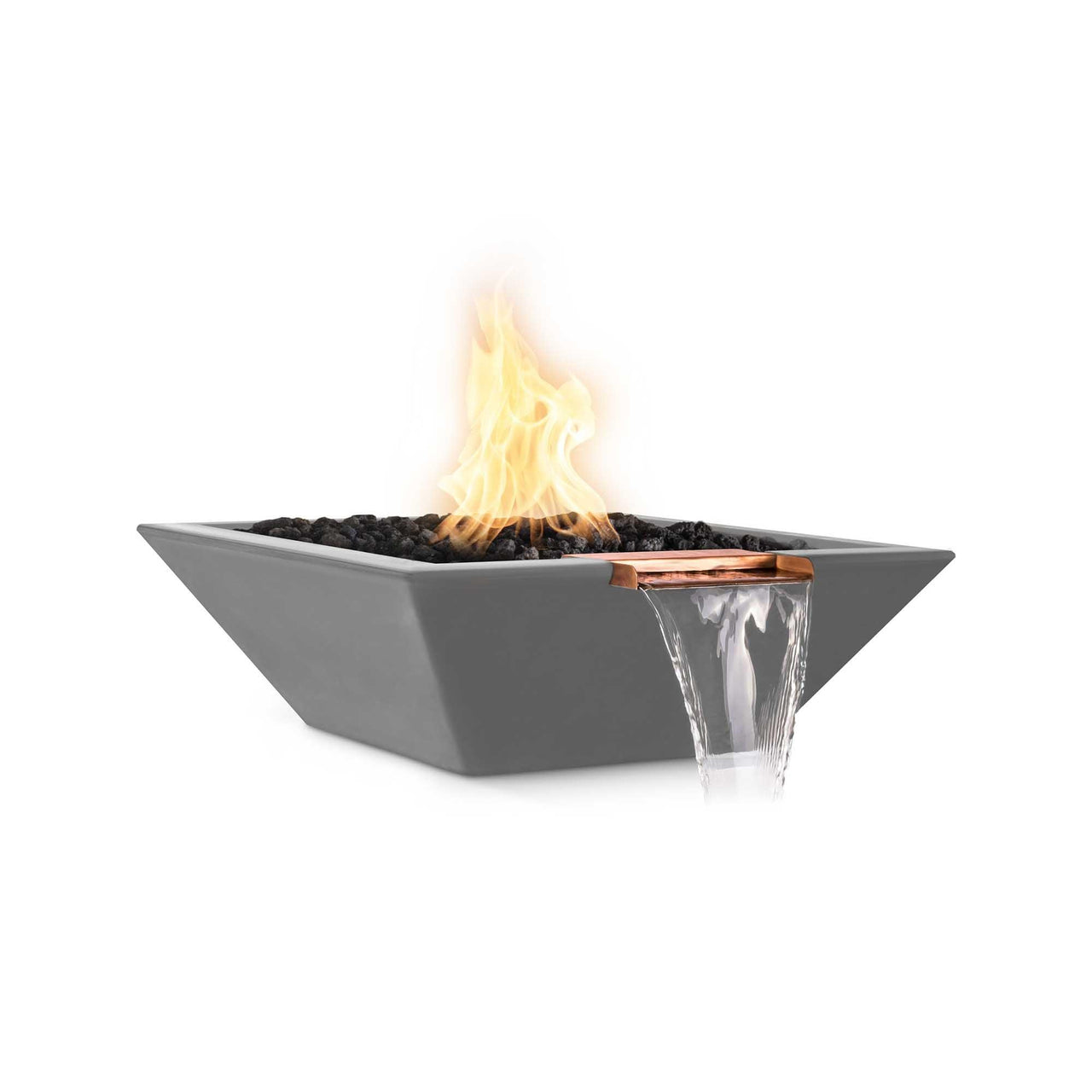 The Outdoor Plus - Maya Square Concrete Fire & Water Bowl OPT-SFW - Fire Pit Stock