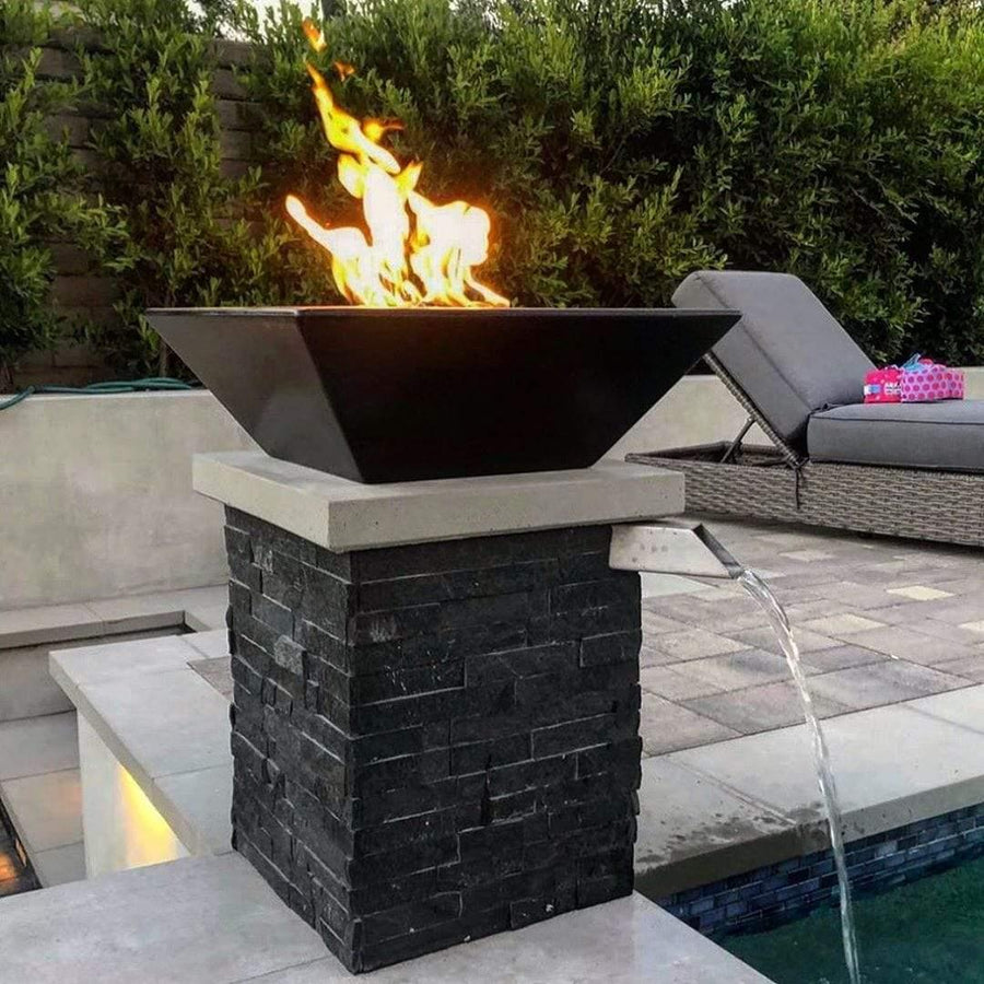 The Outdoor Plus - Maya Square Concrete Fire Pit Bowl OPT-SFO - Fire Pit Stock