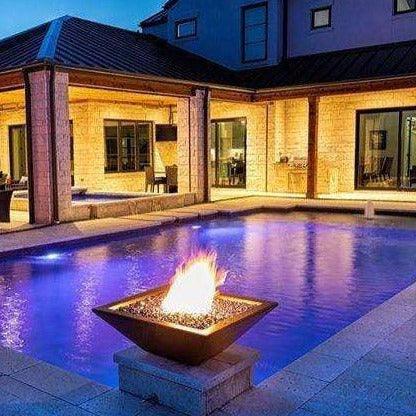 The Outdoor Plus - Maya Square Concrete Fire Pit Bowl OPT-SFO - Fire Pit Stock