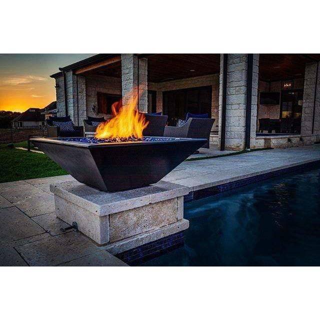 The Outdoor Plus - Maya Square Concrete Fire Pit Bowl OPT-SFO - Fire Pit Stock