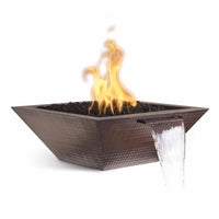 Thumbnail for The Outdoor Plus - Maya Square Hammered Copper Fire & Water Bowl OPT-SCFW - Fire Pit Stock