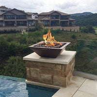 Thumbnail for The Outdoor Plus - Maya Square Hammered Copper Fire & Water Bowl OPT-SCFW - Fire Pit Stock
