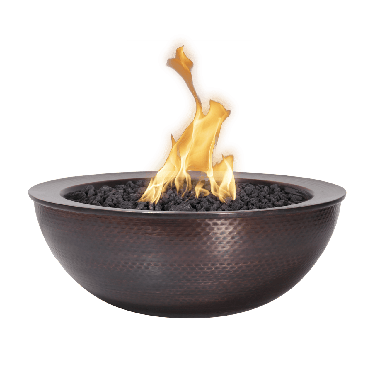 The Outdoor Plus - Sedona 27" Round Hammered Copper Fire Bowl OPT-27RCPRFO - Fire Pit Stock