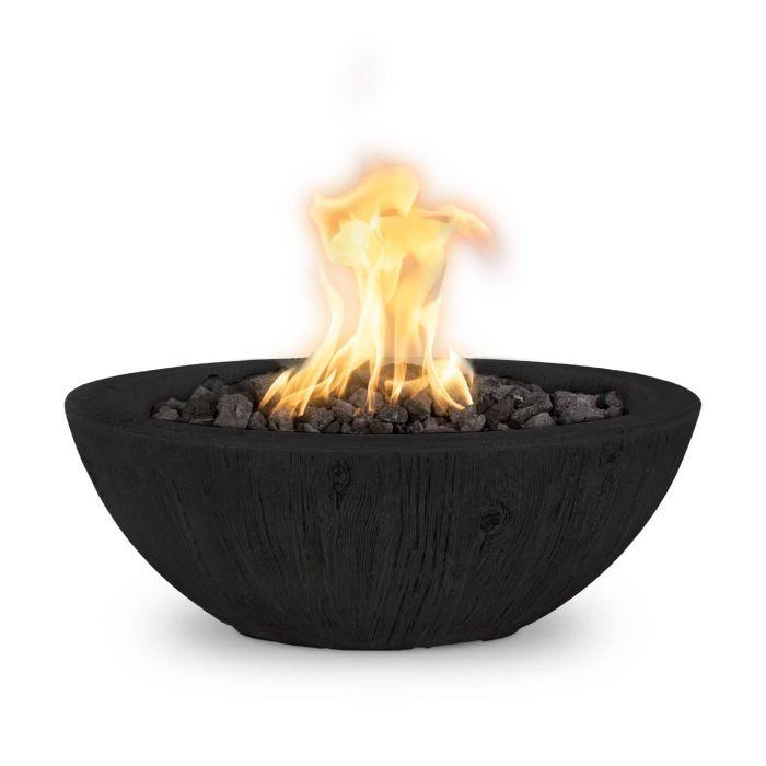 The Outdoor Plus - Sedona 27" Round Wood Grain Concrete Fire Pit Bowl OPT-RWGFO - Fire Pit Stock