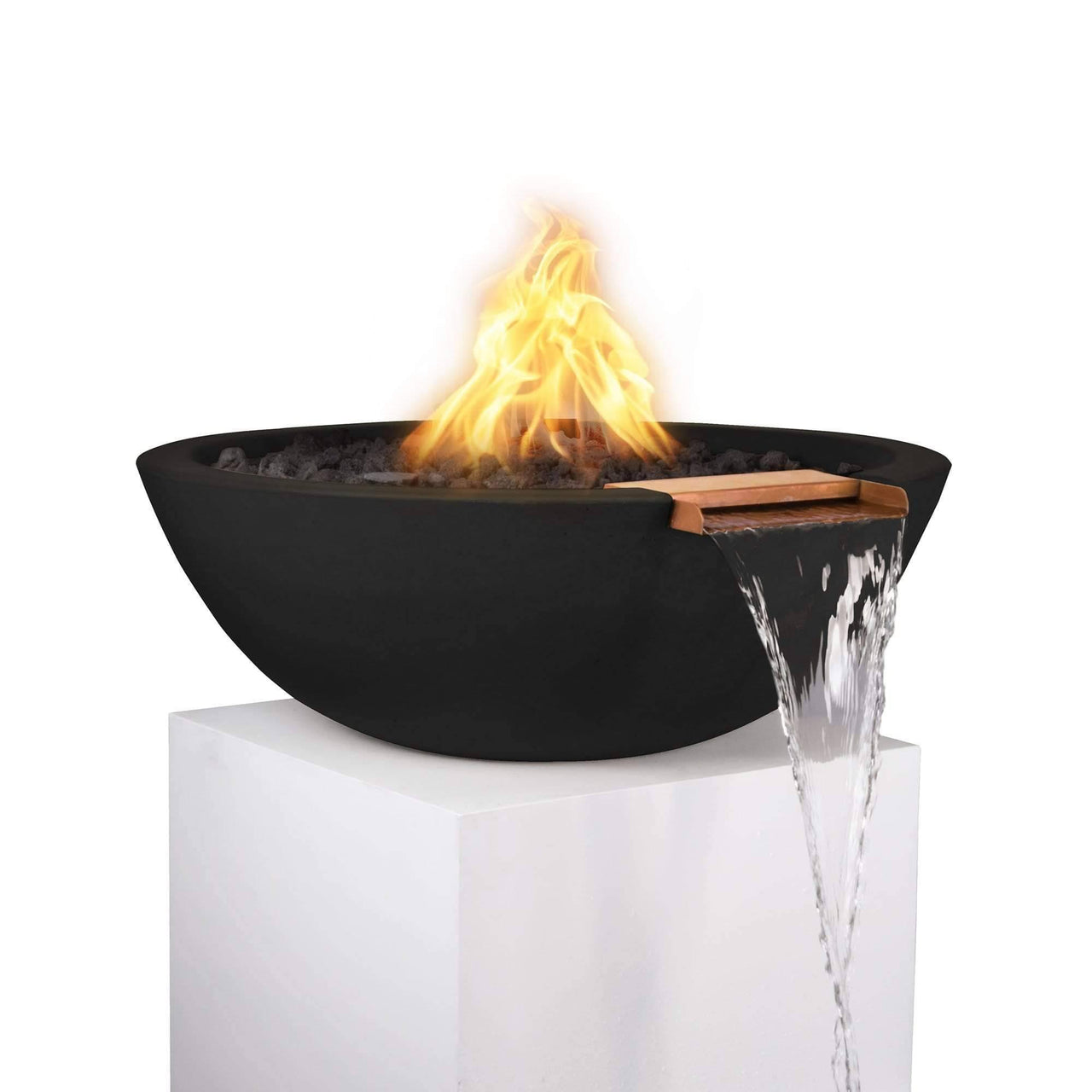 The Outdoor Plus - Sedona Round Concrete Fire & Water Bowl OPT-RFW - Fire Pit Stock