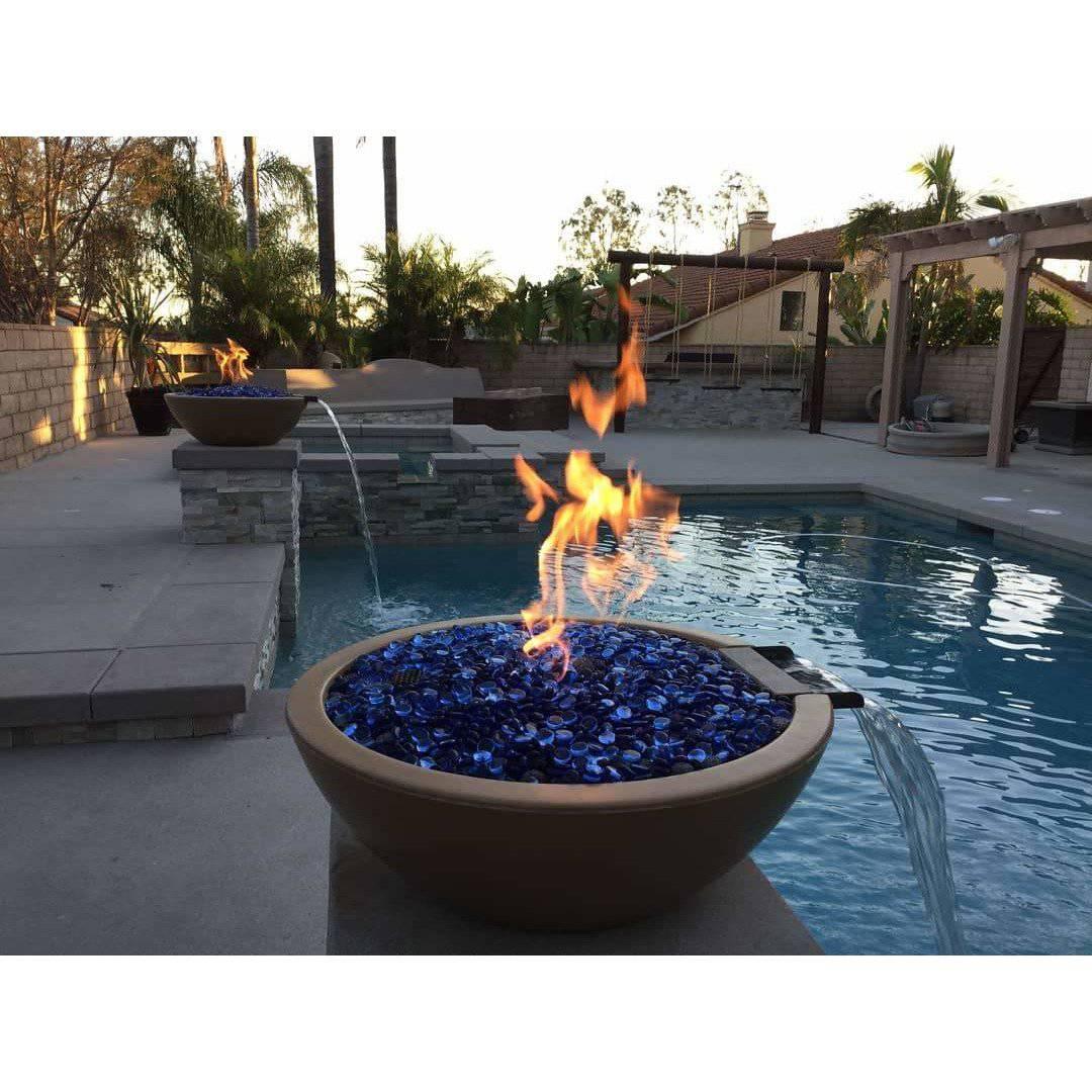 The Outdoor Plus - Sedona Round Concrete Fire & Water Bowl OPT-RFW - Fire Pit Stock
