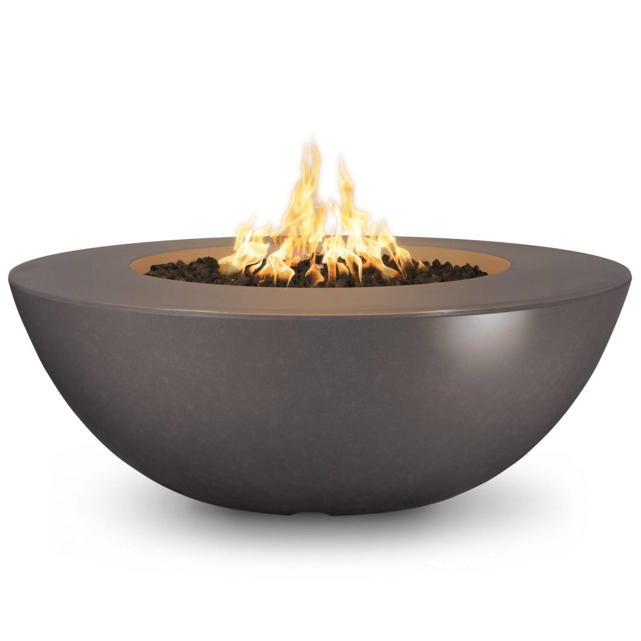 The Outdoor Plus - Sedona Round Concrete Fire Pit Table - Wide Ledge - Fire Pit Stock