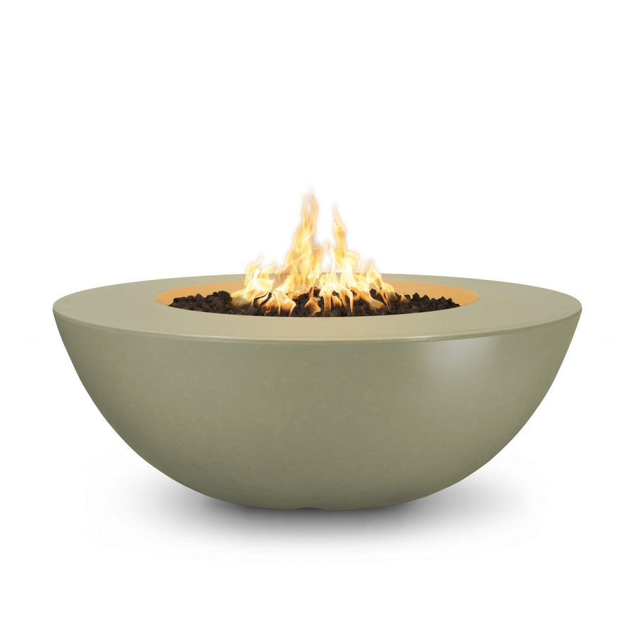 The Outdoor Plus - Sedona Round Concrete Fire Pit Table - Wide Ledge - Fire Pit Stock
