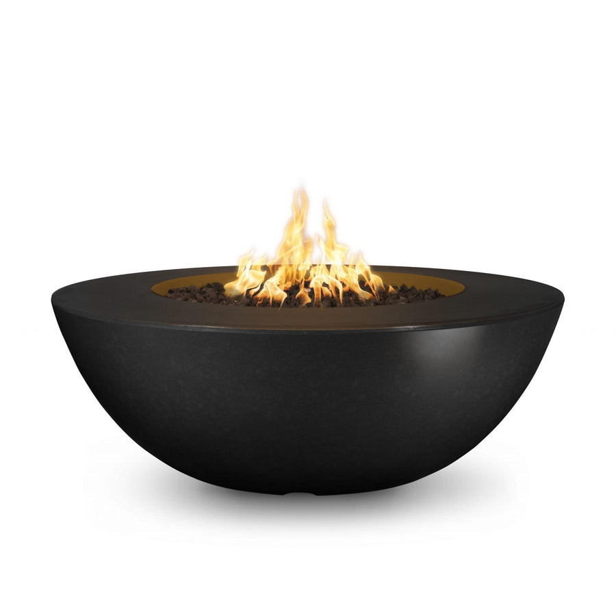 The Outdoor Plus - Sedona Round Concrete Fire Pit Table - Wide Ledge - Fire Pit Stock