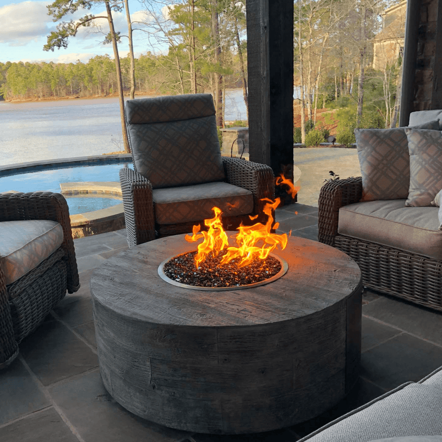 The Outdoor Plus - Sequoia Collection Round Wood Grain Fire Pit OPT-SEQ - Fire Pit Stock