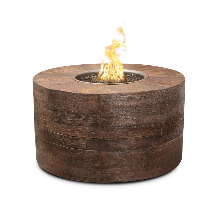 The Outdoor Plus - Sequoia Collection Round Wood Grain Fire Pit OPT-SEQ - Fire Pit Stock
