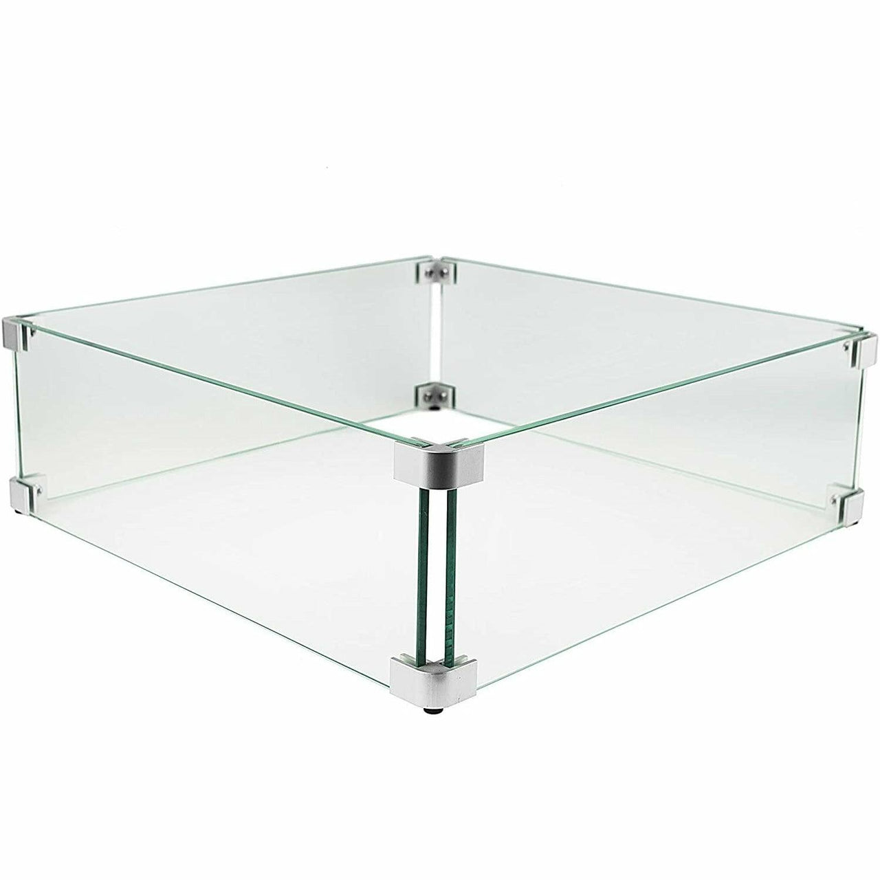 The Outdoor Plus - Square Glass Wind Guard 24" x 24" Tempered Glass Compatible with Select 36" Units OPT-WG-2424 - Fire Pit Stock